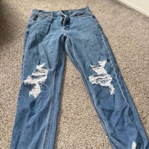 American Eagle Outfitters Distressed Blue Boyfriend Jeans